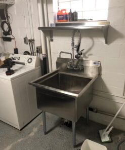 GRIDMANN 30" Wide Stainless Steel Kitchen Prep & Utility Sink, 1 Compartment NSF Commercial Sink with 24" x 24" Bowl for Restaurant, Laundry, Garage 38 71KWBm3x7kL 2