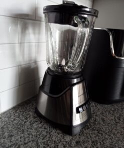 Hamilton Beach Power Elite Blender for Shakes and Smoothies with 3-Cup Vegetable Chopper Mini Food Processor, 40oz Glass Jar, 12 Functions for Puree, Ice Crush, Black and Stainless Steel (58149) 45 71KWrTzyW6L