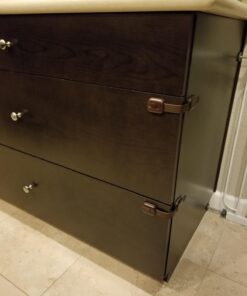 Adjustable & Reusable Child Safety Cabinet Locks & Latches, Baby Proofing Door Window, Cabinet, Toilet, & Refrigerator Lock, Child Safety Strap Locks with Adhesive Pads, Pack of 6, Brown - Wonderkid 35 71KYg3XGlL 3