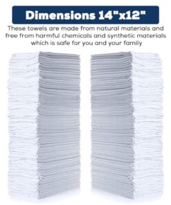 SIMPLI-MAGIC 79142 Shop Towels 14"x12", Pack of 150, Cotton, White 16 71KaC7EyKKL