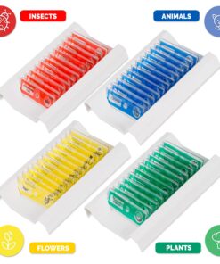 AMSCOPE-Kids 48pcs Kids Plastic Prepared Microscope Slides of Animals Insects Plants Flowers Sample Specimens for Stereo Microscopes 11 71KaU0nIIuL