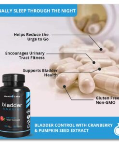 Alternative view of Bladder Control UTI Cranberry Supplement for Women & Men - Potent Blend of Pumpkin Seed oil, Cranberry Extract & Vitamin D3 - Urinary Tract Infection Treatment - Overactive Bladder Control - 60 Caps Bladder Control for Women