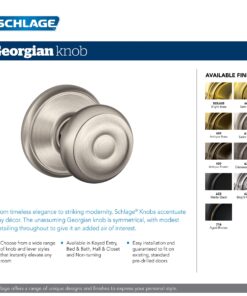 Schlage F10 GEO 622 Standard Door Knob, Hall & Closet Passage Lock, Matte Black 9 71Kd1TbsxKL 2