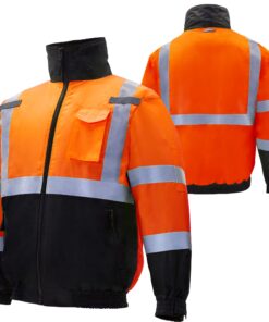 JORESTECH High Visibility Waterproof Bomber Jacket ANSI/ISEA 107-2015 Class 3 Level 2 … Large Orange 7 71KddlbgEcL