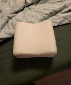 Cushy Form Knee Pillow for Side Sleepers - Standard Orthopedic Wedge Leg Pillow for Sleeping and Hip & Lower Back Pain - Contour Memory Foam Cushion for Pregnancy, Washable Cover & Travel Bag, White 42 71KeDs8p2DL