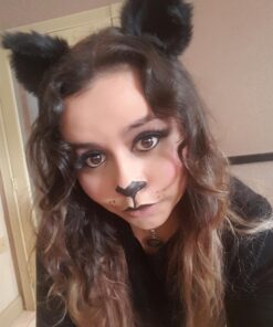 Happylifehere Long Fur Cat Ears and Cat Tail Set Halloween Party Kitty Cosplay Costume Kits (Black) Black 21 71KeoqaIJIL