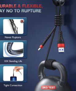 OIITH Apple MFi Certified iPhone Charger Cable 3 Pack 6 Ft, Long Lightning Charging Cord, Fast 2.4A iPhone USB Cord Compatible with iPhone12/11/XS/Max/XR/X/8/8P/7P/6 6Ft Red 22 71KfFYEM2WL