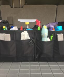 TRUNKCRATEPRO Trunk Organizer for Car, SUV, Truck | Premium Adjustable Multi Compartments Collapsible Car Trunk Organizer with Securing Straps & Non-Slip Bottom (Large Size, Black) Large 43 71KfQa TGzL