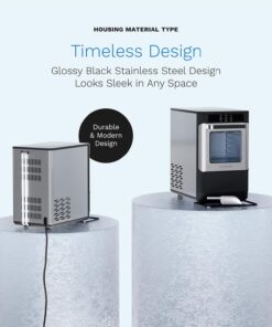 hOmeLabs Countertop Nugget Ice Maker - Stainless Steel with Touch Screen - Portable and Compact - Chewable Nugget Ice Machine - Produces Up to 44lb of Ice Per Day Nugget Ice Maker (Premium) 21 71KfXUHsTL