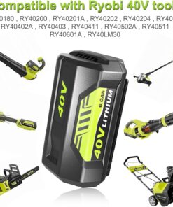 6.0Ah OP4060A Replacement for Ryobi 40V Battery Lithium Compatible with Ryobi 40 Volt Battery OP4015 OP4040 OP4026A OP40201 OP4050A OP4015 OP40261 OP4030 OP40401 OP4060 Cordless Power Tools(Green) Green 12 71Kfeo56x1L