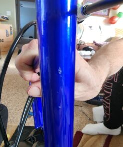 Mongoose Expo Youth Kick Scooter, Suggested for Riders with Ages 6 to 9 Years Old, Max. Weight of 175 lbs., Front and Rear Caliper Brakes, Rear Axle Pegs, 12-Inch Inflatable Wheels Black/Blue 32 71KgZ SgwCL