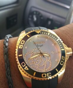 Invicta Women's 0489 Angel Collection Cubic Zirconia-Accented Watch With Black Silicone Band 54 71KgkCtCC2L