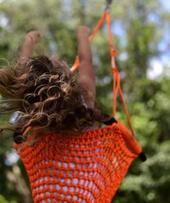 JKsmart Swing Seat for Kids Heavy Duty Rope Play Secure Children Swing Set,Perfect for Indoor,Outdoor,Playground,Home,Tree,with Snap Hooks and Swing Straps,440 lbs Capacity,Orange Orange Swing Seat 21 71Kgz WwgL