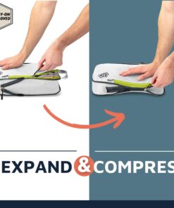 Compression Packing Cubes for Travel - Luggage and Backpack Organizer Packaging Cubes for Clothes (White and Green, 2 Piece Set) 2Piece White and Green 36 71KhLgqehGL