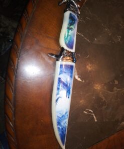 ASR Outdoor 13.5 inch Animal Head Decorative Collector's Hunting Knife with Ornamental Scabbard Black Wolf 46 71KheQs9uL