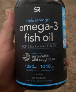 Sports Research Triple Strength Omega 3 Fish Oil 1250mg from Wild Alaska Pollock | Burpless Fish Oil Supplement with Omega-3 EPA & DHA |Sustainably Sourced, Non-GMO, Gluten Free - 180 Softgels 180 Count (Pack of 1) 38 71KhfVf scL