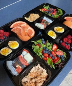 Ez Prepa 25 Pack 32oz 3 Compartment Meal Prep Containers with Lids -Food Storage Containers Plastic, Bento Box, Lunch Containers, Microwavable, Freezer and Dishwasher Safe, Food Containers 35 71KkspOcj8L