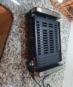 Hamilton Beach Electric Indoor Searing Grill with Viewing Window & Adjustable Temperature Control to 450F, 118 sq. in. Surface Serves 6, Removable Nonstick Grate, Stainless Steel Searing Grill with Window 87 71KlGbbTF1L 1