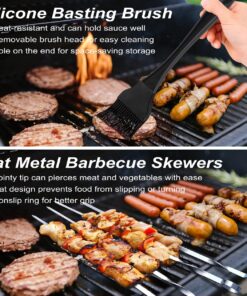 POLIGO 26 PCS Grill Set Backyard BBQ Grill Accessories Stainless Steel Grill Utensils Set with Bag for Christmas Dads Birthday - Camping BBQ Tools Grilling Tools Set Ideal Grilling Gifts for Men Women Black - 26PCS BBQ Set 11 71Kmjs1dElL