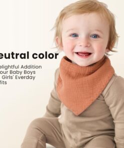 Alternative view of Konssy Muslin Baby Bibs 10 Pack Baby Bandana Drool Bibs 100% Cotton for Unisex Boys Girls Classic