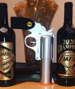 WineOvation Electric Gun Wine Opener (Silver) - Open your Wine Bottle fast and without hassle - Best Electronic Automatic Corkscrew for Gun Enthusiasts and Wine Lovers - Rechargeable Battery Operated a_Wine Gun Silver 38 71KpO841v L