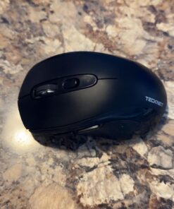 TECKNET Bluetooth Mouse, Wireless Mouse for Laptop 2-in-1(Bluetooth 5.0/3.0+2.4Ghz) Computer Mouse, Portable Ergonomic PC Wireless Mouse with USB Receiver, Compatible with MacBook Pro Air Chromebook Black 33 71KpS6kJLkL