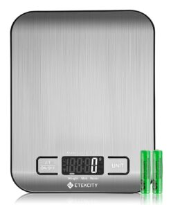 Etekcity Food Scale, Digital Kitchen Scale, 304 Stainless Steel, Weight in Grams and Ounces for Baking, Cooking, and Meal Prep, LCD Display, Medium Basic Medium Size 45 71KqYzhTeVL