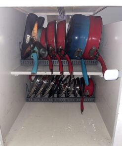 Pot Lid Holder 12+ Adjustable Dividers by BTH Expandable Pan and Pot Lid Organizer Rack for Cabinet – Heavy Duty Pot Lid Organizer for Kitchen Under Sink Drawer Pantry Storage (5.5"W, Dark Grey) LID HOLDER 5.5"W (DARK GREY) 37 71KrXsbtOUL