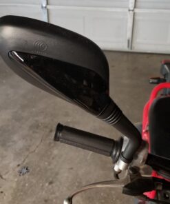 MMG Powersports Adjustable Mirror Set, 8mm RH/RH Thread, Flat Black, for mid size Motorcycles Scooters, Includes Conversion Adapter Kit to 10mm and Both RH/RH and RH/LH Thread (4237) 6 71KrYdyGIML