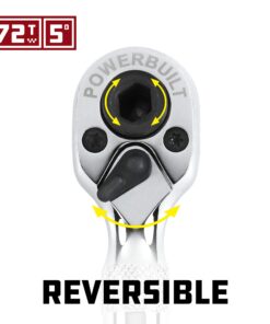 Powerbuilt Stubby Ratchet, Mini 1/4 Inch Ratchet Wrench, Reversible 72 Tooth, Tight Spaces, Quick Release - 940478 Multicolor 21 71Kru1a0McL