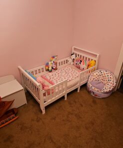 Dream On Me Emma 3 in 1 Convertible Toddler Bed in White 56x29x28 Inch,29x29x18 Inch 30 71Kruc57zsL