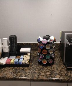 Mind Reader, Countertop Organizer, Coffee Bar, Kitchen Cup and Condiment Station, 17.875" L x 9.5" W x 6.625" H, Black 17.875"L x 9.5"W x 6.625"H, 36 71Ks6yVcGnL