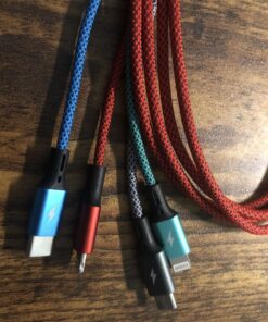 Alternative view of Multi Charging Cable 4A, Multi Charger Cable Nylon Braided 4 in 1 Charging Cord Multi USB Cable Fast Charging Cord with iP/Type C/Micro USB Port for Cell Phones, Tablets,iPads,PS and More(2-Pack 6Ft) red