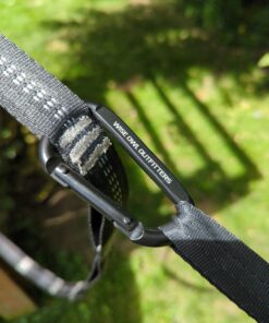 Wise Owl Outfitters Hammock Straps for Trees Heavy Duty - Set of Two 10ft Long, 1 Inch Thick Camping Hammock Tree Straps w/ 38 Loops & 2D Carabiners - Essential Hammock Accessories Grey 31 71KtAGqXZCL 1