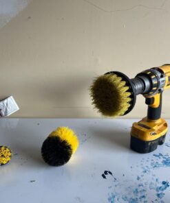 Holikme 4Pack Drill Brush Power Scrubber Cleaning Brush Extended Long Attachment Set All Purpose Scrub Brushes Kit for Grout, Floor, Tub, Shower, Tile, Bathroom and Kitchen Surface,Yellow Yellow 34 71KtZaBFr3L