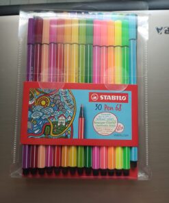 Premium Felt Tip Pen - STABILO Pen 68 - Wallet of 30 - Assorted colors incl 6 Neon 30 Count (Pack of 1) Multicolor 30 71Ku fDUYhL