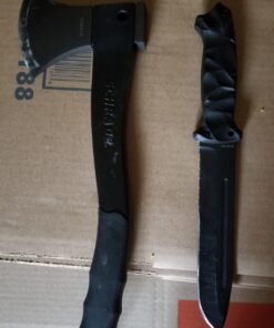 Schrade SCAXE2L 15.7in Large Survival Axe with 4.2in Stainless Steel Blade and Glass Fiber PA and TPR Rubber Handle for Outdoor Survival Camping and Everyday Tasks Standard Packaging 31 71KuPAuy7L