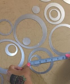 aooyaoo Circle Mirror DIY Wall Sticker Wall Decoration 24pcs Grey 42 71KvnM3uLL