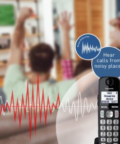 Panasonic DECT 6.0 Expandable Cordless Phone System with Answering Machine and Call Blocking - 3 Handsets - KX-TGE433B (Black) Easy Use 26 71KwLDW WKL