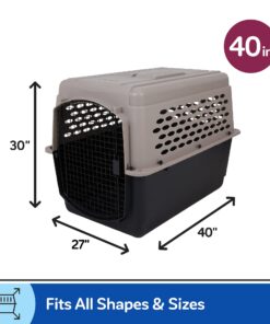 Petmate Vari Dog Kennel 40", Taupe & Black, Portable Dog Crate for Pets 70-90lbs, Made in USA 40"L x 27"W x 30"H Kennel Only 30 71Kxqdw HYL