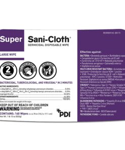 Super Sani-Cloth Germicidal Disposable Wipe - Fast 2-Minute Contact Time, Great for High-Touch Surfaces and Devices - Large Canister, 6 in. x 6.75 in. 160 Count (Pack of 1) 28 71KzR0bn4dL