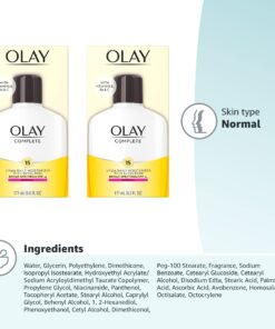 Olay Face Moisturizer Complete Lotion All Day Daily Facial Moisturizing Lotion SPF 15 for Normal Skin and Hydration, Oil-Free Non-Greasy, 6 Fl Oz (Pack of 2) 23 71L TvluxFL