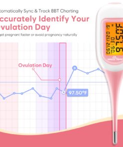 Easy@Home Smart Basal Thermometer, Large Screen and Backlit, FSA Eligible, Period Tracker with Premom(iOS & Android) - Auto BBT Sync, Charting, Coverline & Accurate Fertility Prediction EBT-300 27 71L iIEoFvL