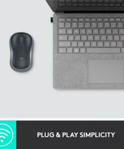 Logitech M185 Wireless Mouse, 2.4GHz with USB Mini Receiver, 12-Month Battery Life, 1000 DPI Optical Tracking, Ambidextrous PC/Mac/Laptop - Swift Gray USB Receiver 38 71L vaGDgkL