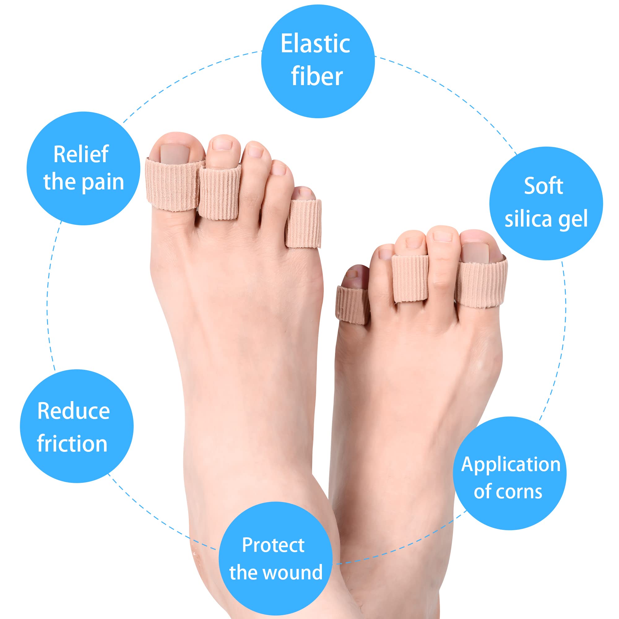 24 Pieces Toe Tubes 0.98 Inches Toe Cushion Tube Corn Pads for Toes Sleeves Soft Gel Protectors for Cushions Corns Blisters Calluses Toes and Fingers 3 Size (Brown) Brown 4 24 Pieces Toe Tubes 0.98 Inches Toe Cushion Tube Corn Pads for Toes Sleeves Soft Gel Protectors for Cushions Corns Blisters Calluses Toes and Fingers 3 Size (Brown) Brown - Image 4