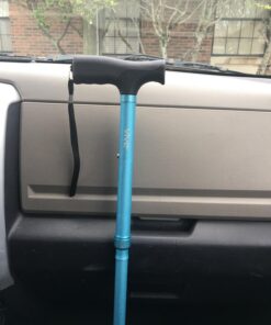 Vive Folding Cane - Foldable Walking Cane for Men, Women - Fold-up, Collapsible, Lightweight, Adjustable, Portable Hand Walking Stick - Balancing Mobility Aid - Sleek, Comfortable T Handles (Teal) Teal 40 71L1Q1 C5FL