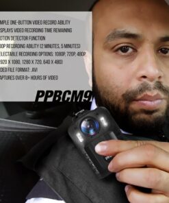 Pyle Premium Portable Body Camera - Wireless Wearable Camera, Person Worn Camera, Compact & Portable HD Body Camera, IR Night Vision, Built-in Rechargeable Battery, LCD Display, 16GB Memory PPBCM9 17 71L1tK86O9L