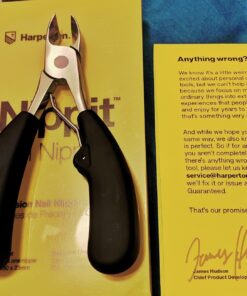 Harperton Podiatrist Toenail Clippers, Heavy-Duty Grooming Tool, Precision Nail Clipper for Thick or Ingrown Toenails, Stainless Steel, Black Toenail Clipper 42 71L2634HrCL