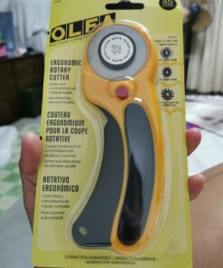 OLFA 45mm Ergonomic Rotary Cutter (RTY-2/DX) - Rotary Fabric Cutter w/ Blade Cover & Squeeze Trigger for Quilting, Sewing, Crafts, Replacement Blade: OLFA RB45-1H 59 71L2M OalUL