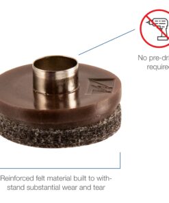 SoftTouch 1" Round Nail-On Furniture Glides - Surface Protection for Wooden Furniture, Brown (8 Pack) 1 Inch Standard Pack 10 71L2O2NxRYL